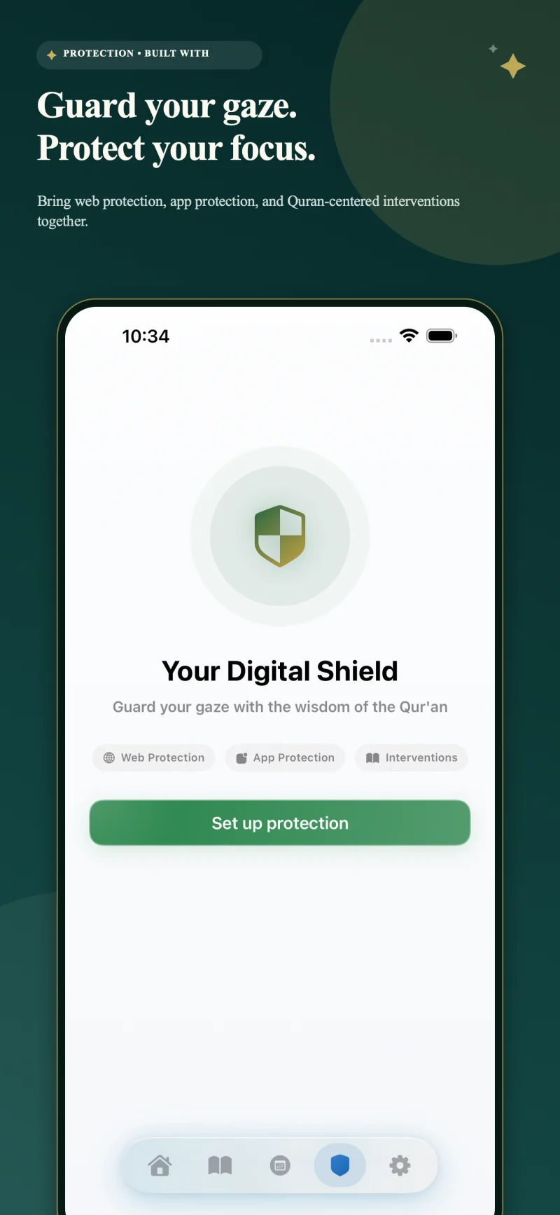 Personal Protection dashboard with Safari and app blocking controls